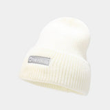 LETTER THICKENED EMBROIDERED BEANIE KNITTED HAT_CWAH2073