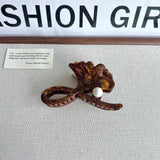 GINKGO LEAF PEARL ACETATE HAIR CLAW CLIP FOR WOMEN_CWAHA5785
