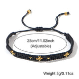 BEADED SMALL CROSS RICE BEAD BRACELET_CWMM3813