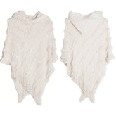 HOODED CAPE WITH FRINGED HEM SCARVES_CWASC0118