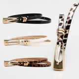 Leopard-Print Alloy Pin Buckle Fashionable Belt