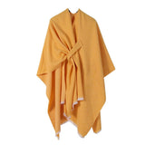 SOLID COLOR FASHIONABLE KNITTED SHAWL CAPE_CWASC2128