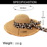 LEOPARD PRINT ROUND TOP STRAW HAT_CWAH1244