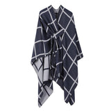 SOLID COLOR PLAID CAPE CLOAK PLAIN SHAWL_CWASC2257