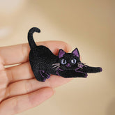 3D CAT EMBROIDERED IRON ON PATCH FOR STAIN REPAIR_CWMM5921