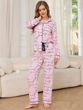 Two-Piece Pajamas With Long Sleeves And Trousers