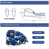 CHERRY BEAR PRINTED NURSE CAP PURE COTTON HAT_CWAH3324