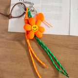 DAISY FABRIC SMILEY FLOWER KEYCHAIN BAG CHARM_CWMM7744