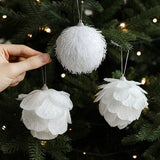 White Petal Foam Xmas Ball Tree Hanging Decor_Cwmm9676