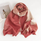 GRADIENT OMBRE WOOL SCARF ELEGANT COMMUTER SHAWL_CWASC0467