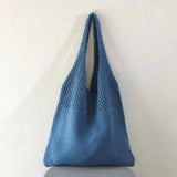 Cwab4568_Hollow Knit Large Capacity Shoulder Tote Bag