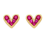 MINI COLORED ZIRCON HEART SHAPED EARRINGS_CWAJE0974