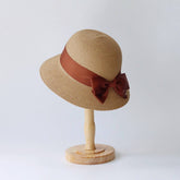 SUMMER NEW BOW STRAW HAT FOR WOMEN_CWAH3469