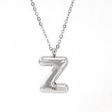 Cwaje1946_Steel Color Bubble Letter Necklace