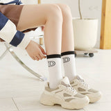AUTUMN BLACK AND WHITE STRIPED SOCKS FOR WOMEN_CWMS1001