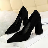 SIMPLE SUEDE SHALLOW MOUTH POINTED HIGH HEELS_CWSHH0037