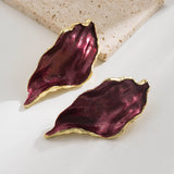 Vintage Leaf Enamel S925 Stud Earrings_Cwaje05899