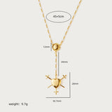 SIMPLE AND STYLISH CROSS HEART PENDANT NECKLACE_CWMM5330