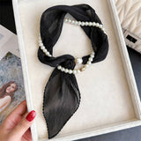 Ivory Crinkle Pearl Magnetic Silk Scarf_Cwasc03937