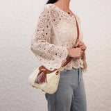 NEW RATTAN SMALL FRESH SOLID COLOR HAND WOVEN BAG_CWAB4697