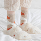 Women Padded Coral Fleece Cat Claw Socks_Cwms0331