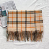 Winter Warm Lattice Large Scarf Fringe Shawl