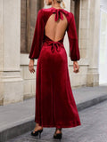 Velvet Senior Sense Backless Temperament Longdress