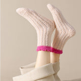 CORAL FLEECE MID TUBE HOME SOCKS_CWMS0776