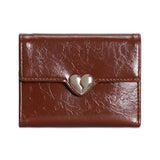 Solid Color Heart Trifold Slim Short Wallet_Cwab06199