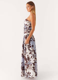 Vacation-Style Floral Printed Backless Dress