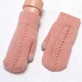 Winter Womens Cute Thick Knit Touchscreen Gloves_Cwag0271