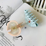 CHERRY HEART GINGHAM HAIR CLAW CLIP CUTE STYLE_CWAHA2145