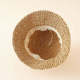 PASTORAL STYLE BEACH STRAW BUCKET HAT_CWAH1416
