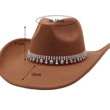 FALL WINTER WESTERN ETHNIC WOOL COWBOY FEDORA_CWAH04477