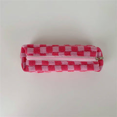 SIMPLE CHESSBOARD PLAID PENCIL CASE COSMETIC BAG_CWAB1042