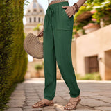Texture Sense Solid Color Casual Foot Pants