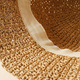 PASTORAL STYLE BEACH STRAW BUCKET HAT_CWAH1416