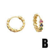 ROUND INLAID ZIRCON GOLD PLATED EARRINGS_CWAJE1030