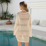Wave-Edge Woven Hollowed-Out Loose Beach Smock