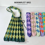 LARGE KNIT PLEATED CROSSBODY SHOULDER BAG FOR WOME_CWAB1533