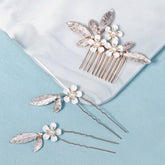 PEARL FLOWER BRIDAL HAIR ACCESSORIES SET_CWAHA2799