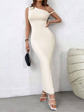 Women Sexy Off-Shoulder One-Shoulder Maxi Dress