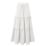 HIGH WAIST ELASTIC MAXI SKIRT WITH ADJUSTABLELACES_CWBSS0418