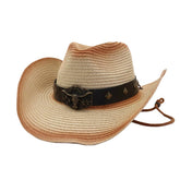 SPRAY PAINTED WESTERN COWBOY SUN HAT FOR MEN WOMEN_CWAH04492