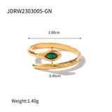 STAINLESS STEEL SNAKE NATURAL STONE RINGS_CWAJE0628