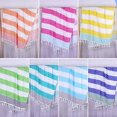 STRIPED TURKISH BEACH TOWEL ABSORBENT SUNPROTECTION_CWMM7666