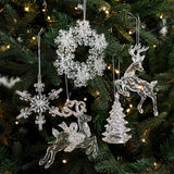 CLEAR ACRYLIC CHRISTMAS TREE ORNAMENT WITH GLITTER_CWMM9690