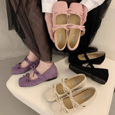 PINK BALLET FLATS WITH BOW PLATFORM MARY JANE_CWSHF0147