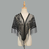 SUMMER WAISTCOAT HOLLOW TASSEL TRIANGLE SHAWL_CWMM1997