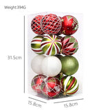 16PCS 8CM PAINTED CHRISTMAS BALL ORNAMENT SET_CWMM9881